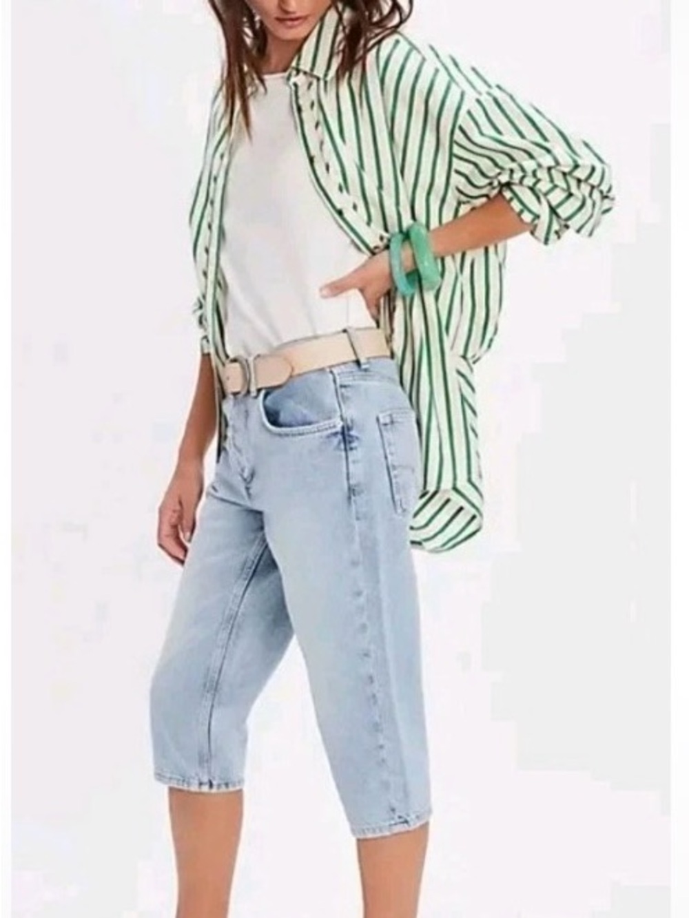 We The Free Nwt Sun City High Rise Capri Jeans Size 27 Free People 100% Cotton